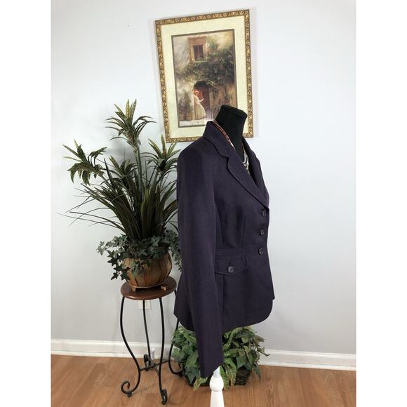 Evan-Picone Women Jacket 10 Mob Wife 3 Buttons Front Office Siren Lined Lapel - Picture 3 of 10